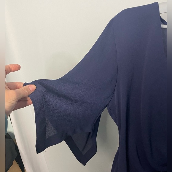 She + Sky Navy Blue Short Sleeve V Neck Romper‎ Sz L - Picture 9 of 11